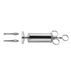 Ear Syringe Complete With Protection Disk and 2 Tips Stainless Steel, Capacity 50 ml